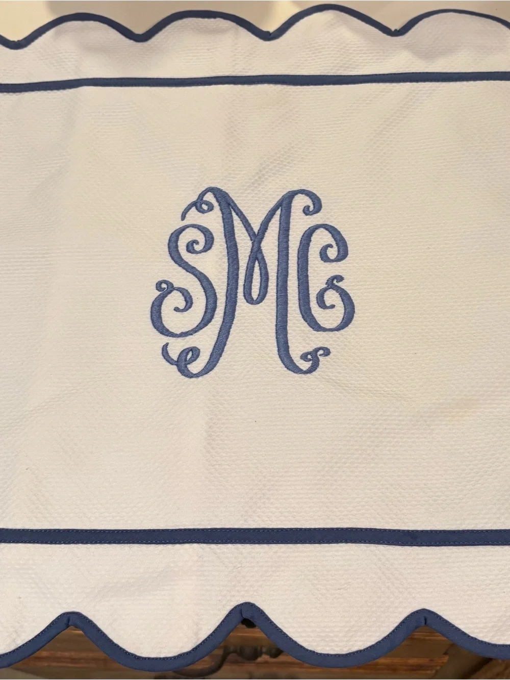 Jane Wilner white pique boudoir sham SMC